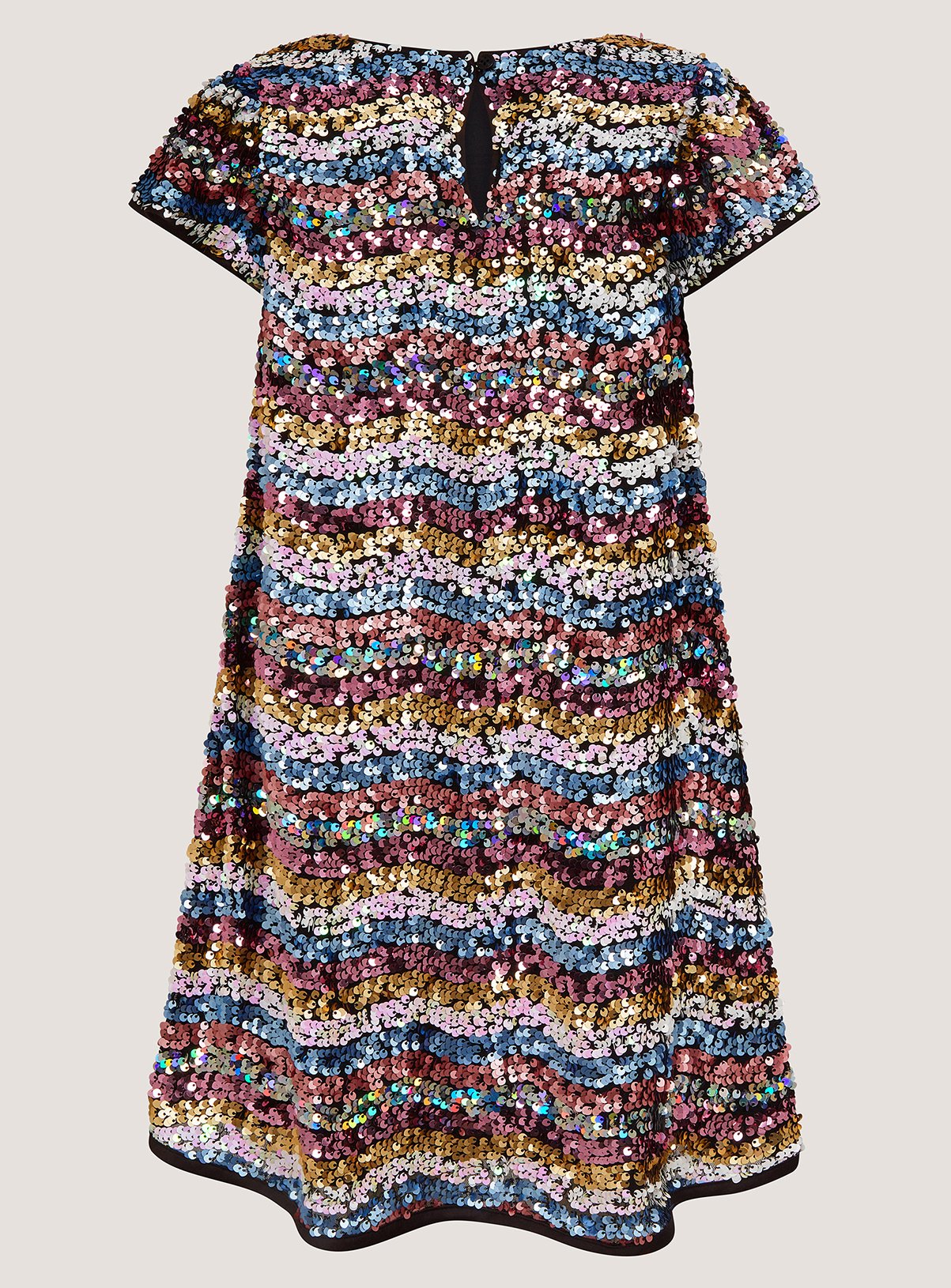 MONSOON Sequin Stripe Party Dress 4 years - Image 3 thumbnail
